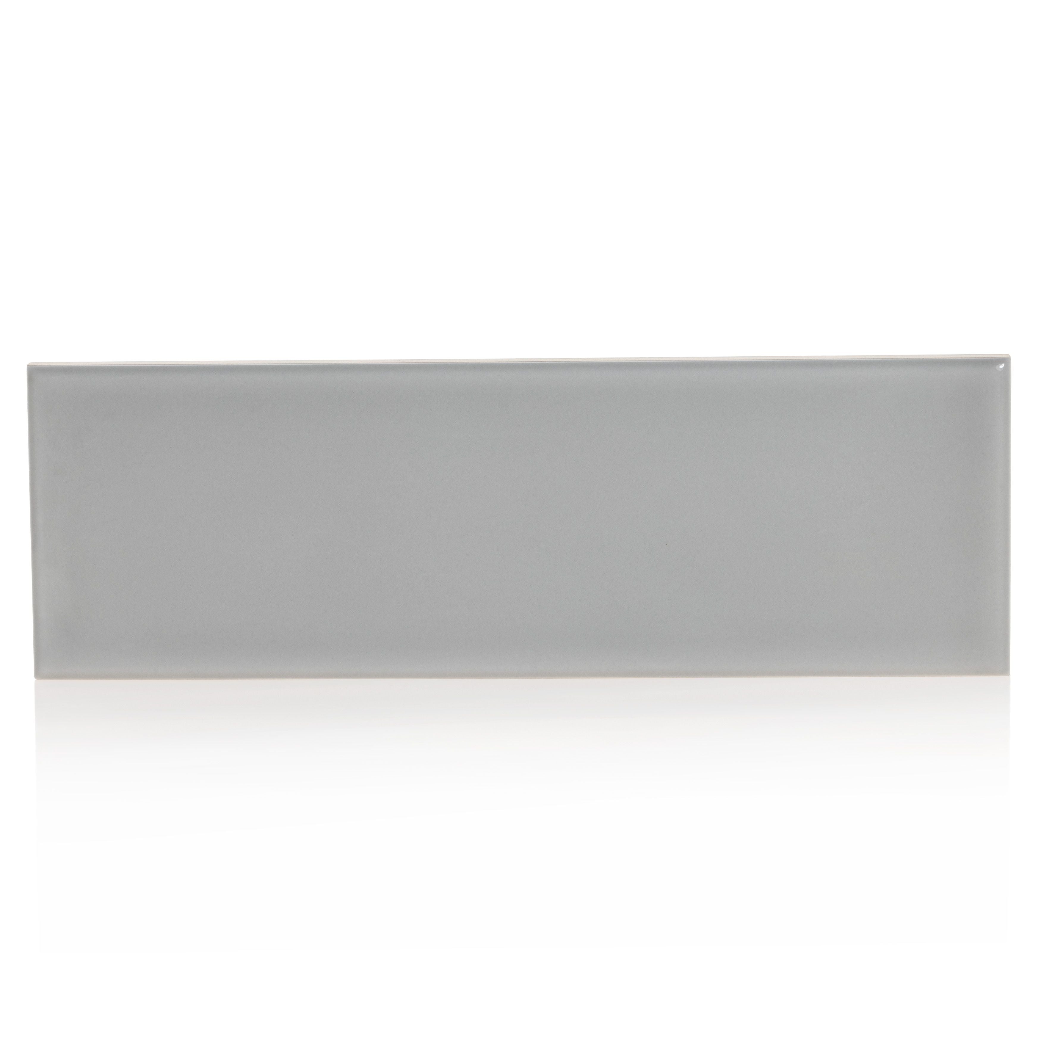 3x9 Timeless Light Gray ceramic gloss wall tile - Industry Tile